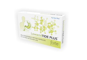 Peptidai esant per mažam skrandžio rūgštingumui „LowacidTIDE PLUS forte“