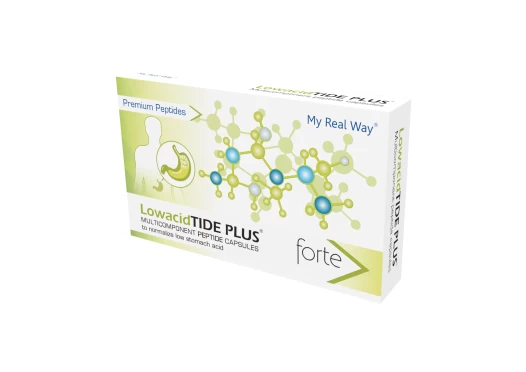 Peptidai esant per mažam skrandžio rūgštingumui „LowacidTIDE PLUS forte“